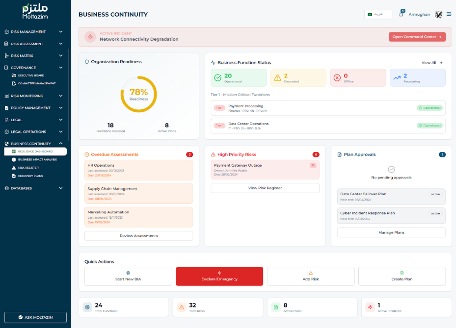 استمرارية الأعمال (BCM)